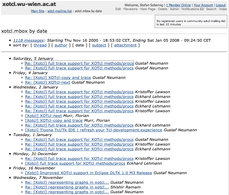 Showcase / Hypermail2xowiki